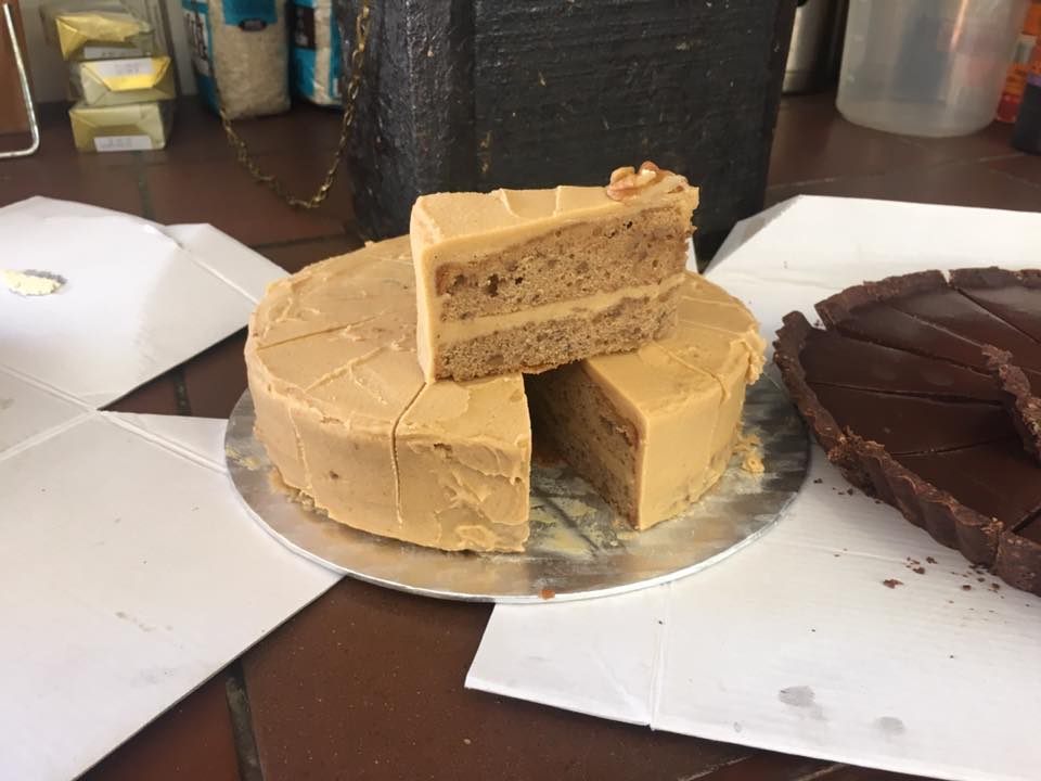 a coffee walnut cake