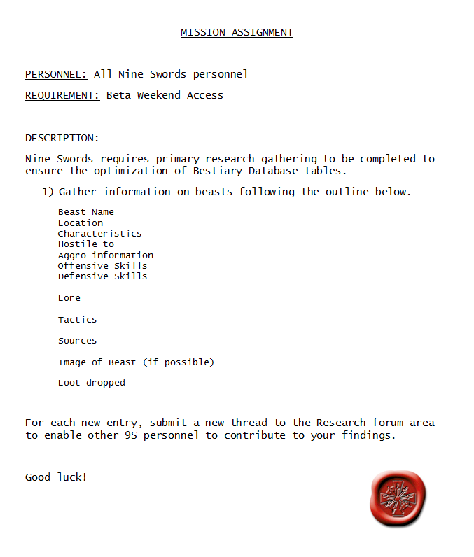 MISSION ORDERS R2012-05-17:001